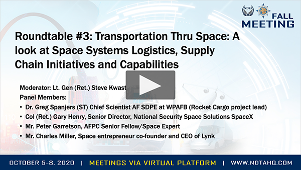 Transportation Thru Space: A look at Space Systems Logistics, Supply Chain Initiatives and Capabilities