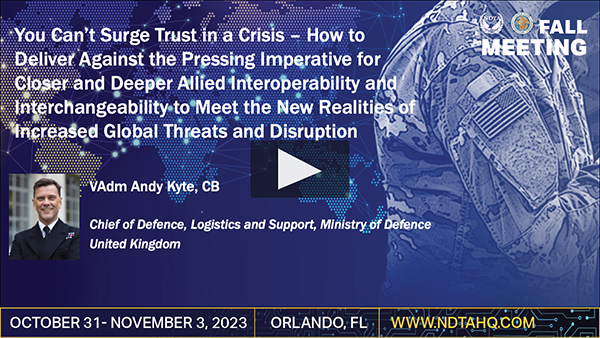 You Can’t Surge Trust in a Crisis – How to Deliver Against the Pressing Imperative for Closer and Deeper Allied Interoperability and Interchangeability to Meet the New Realities of Increased Global Threats and Disruption